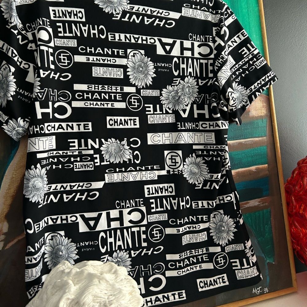 Ness Black & White Chante T-shirt size Large - Picture 15 of 16